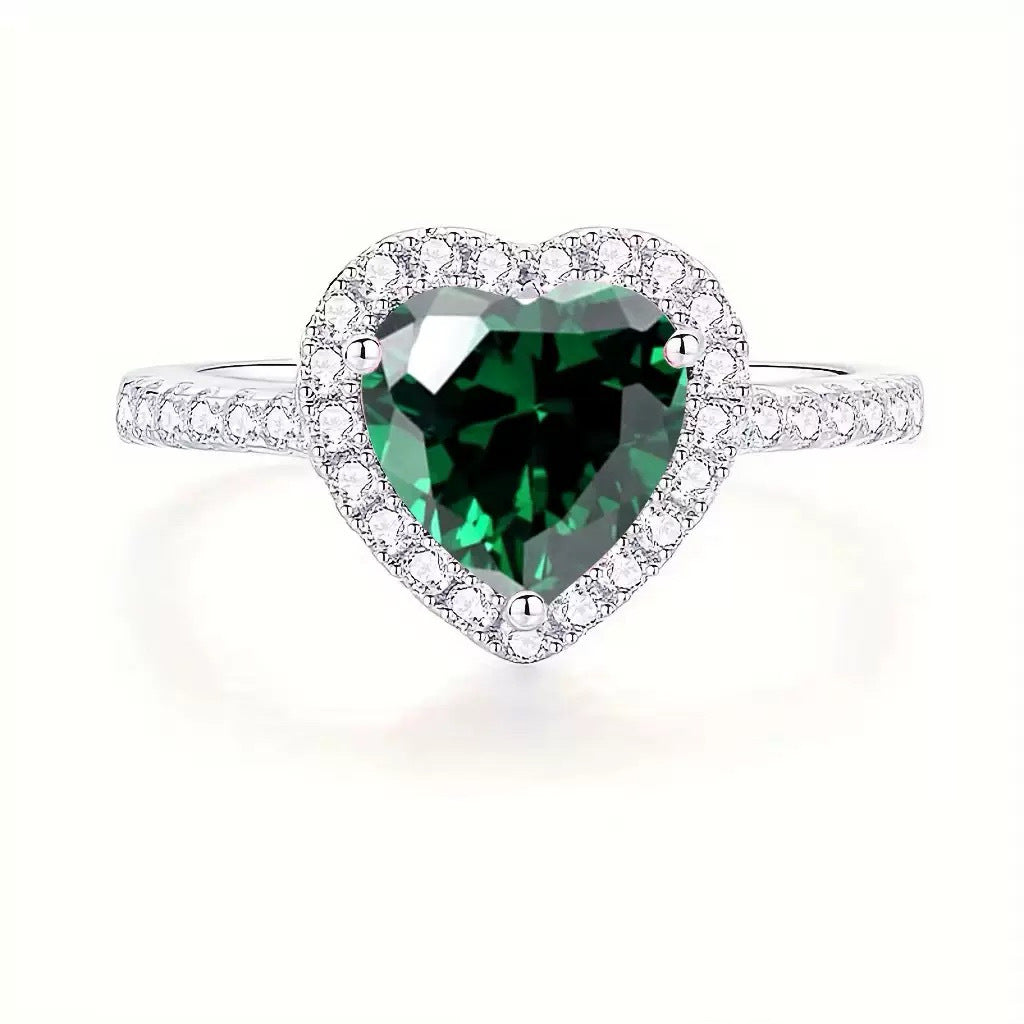 Wholesale Pink heart full diamond ring